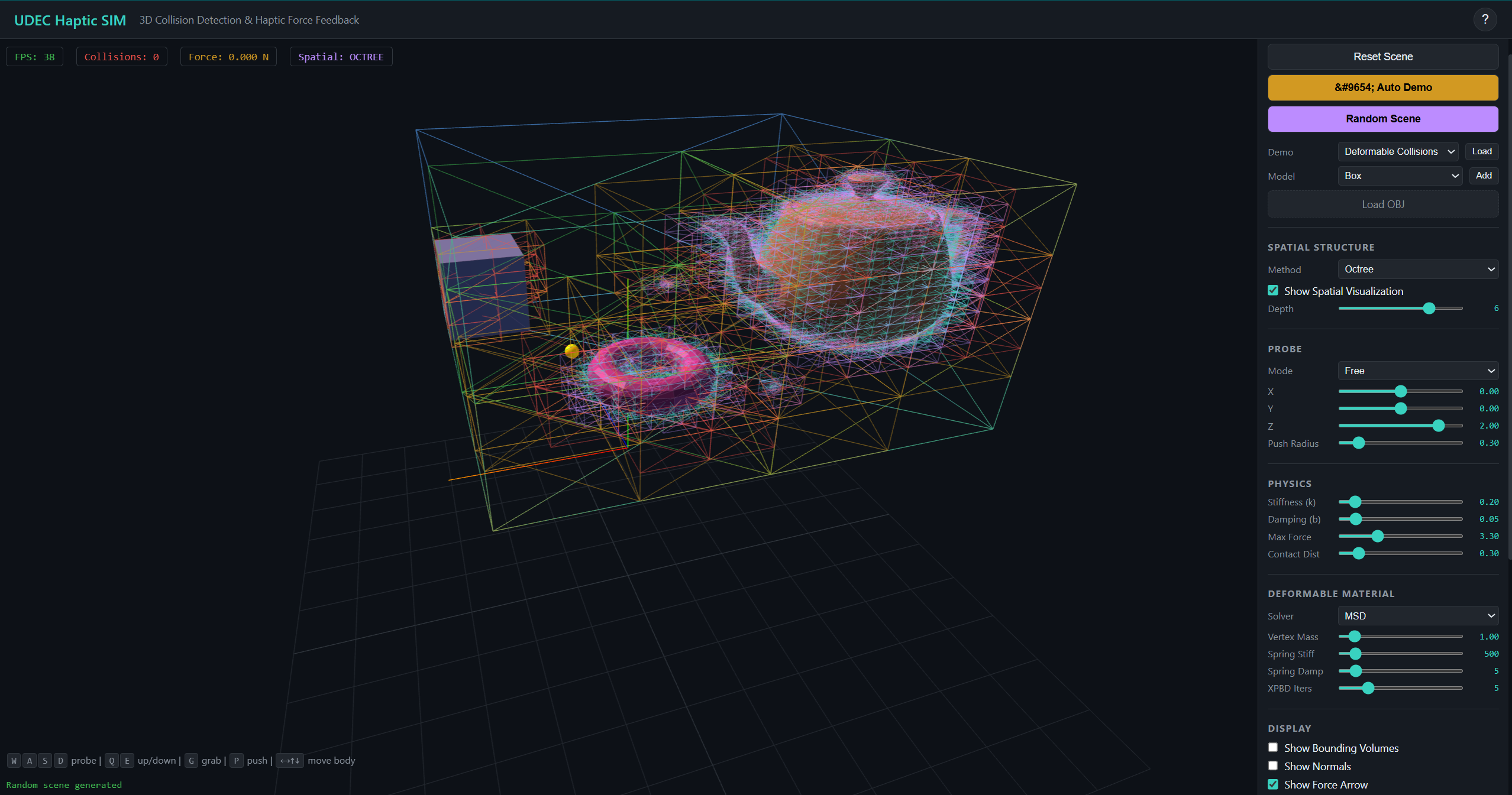 Haptic simulator frontend