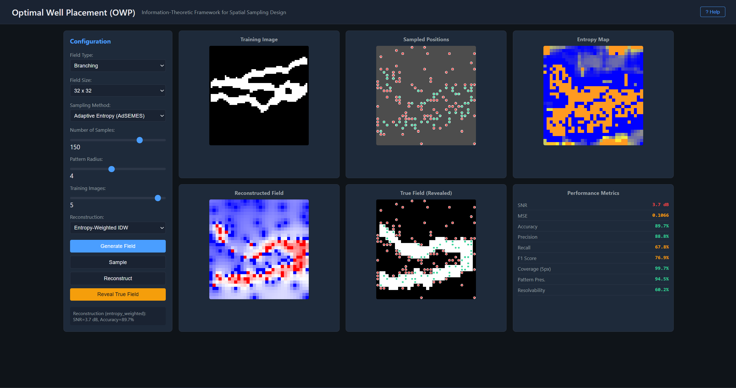 Optimal Well Placement — Adaptive sampling visualization